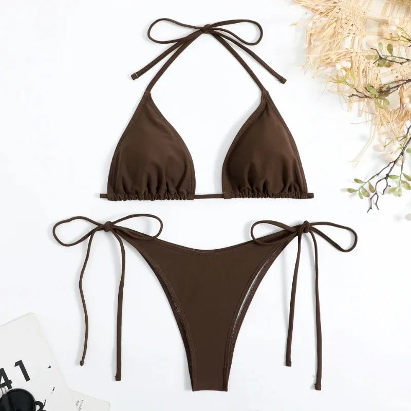 Sexy Women Thong Bikini Set